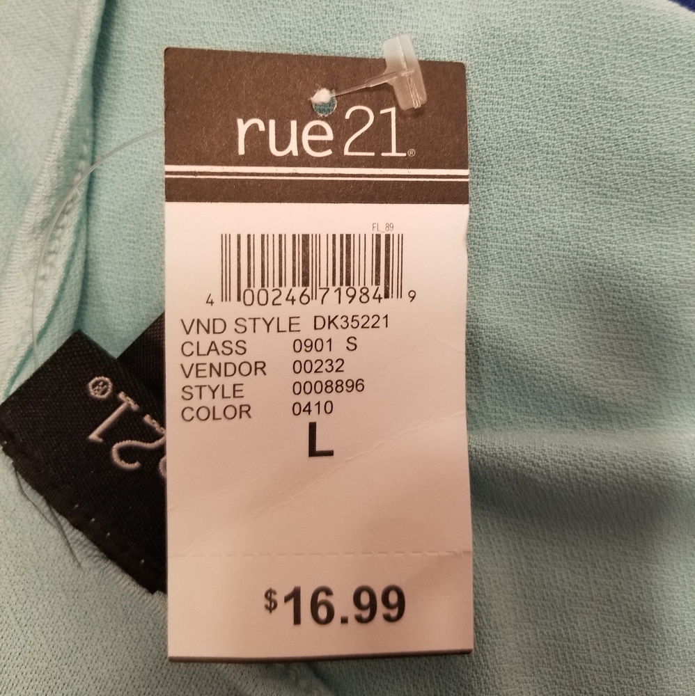 NWT rue 21 Large SS Open Shoulder Vneck Blouse - Picture 6 of 8